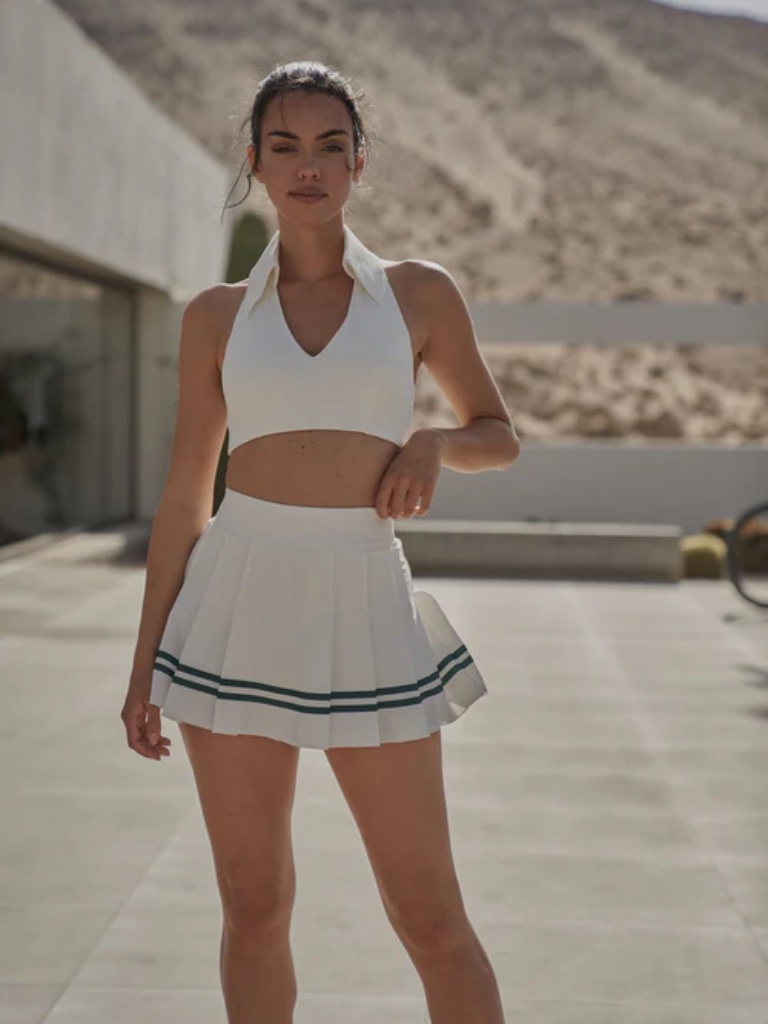 Nwt Wiskii Varsity Tennis Skirt In Ivory — image 5 of 8